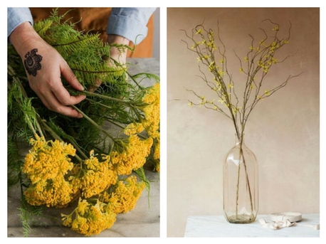 Yellow Faux flowers